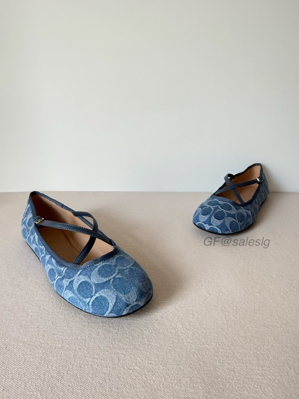NWT Coach Phoebe Ballet Flat Signature Denim  Blue Size 9 CDF63
